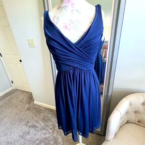 David’s Bridal Blue Bridesmaid Dress